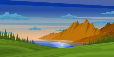 Dağlar ve göl manzarası