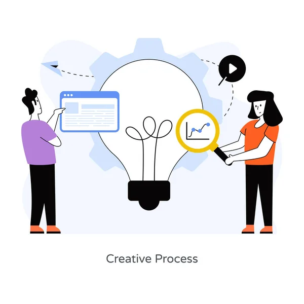 Business People Working Together Laptop Bulb Vector Illustration Design — Stockový vektor