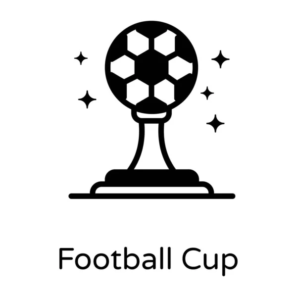 Football Ball Trophy Cup Football Cup Simple Design — Stock Vector