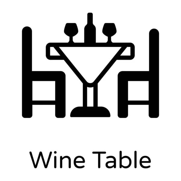 Table Vin Icône Web Design Simple — Image vectorielle