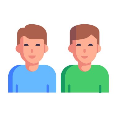 çift avatar karakter vektör illüstrasyon tasarımı