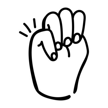 El çizimi karalama simgesi, vektör illüstrasyonu