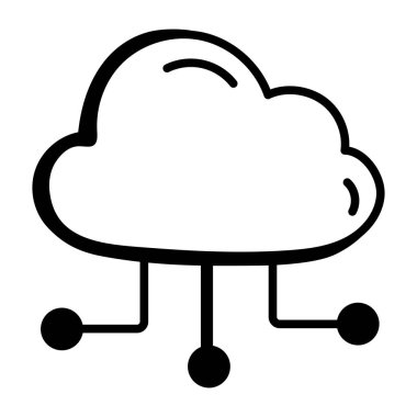 Bulut hesaplama. Ağ simgesi. vektör illüstrasyonu