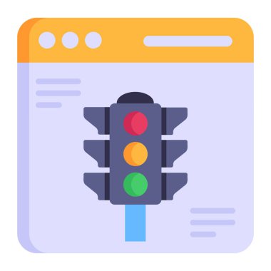 Trafik ışığı düz simgesi, vektör illüstrasyonu