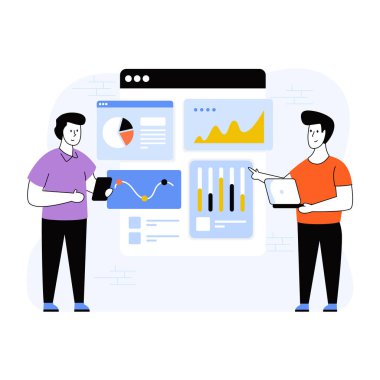 Analizler. Web simgesi basit illüstrasyon 