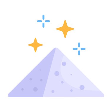 Yıldızlar ve dağ. Web simgesi basit illüstrasyon