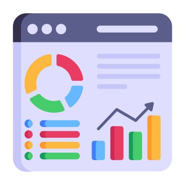 Analizler. Web simgesi basit illüstrasyon 