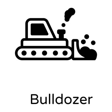 buldozer vektör simgesi modern basit ve asgari tasarım