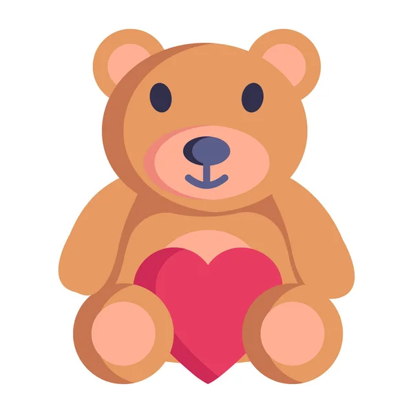 Teddybär Mit Herz Icon Vektor Illustration Design — Stockvektor