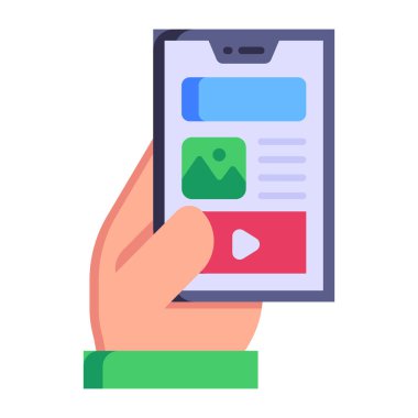 Mobil uygulama vektör illüstrasyonlu akıllı telefon