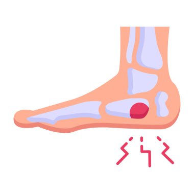 İnsan bacağı ikonu. Web için ayak kemiği vektör simgelerinin düz çizimi