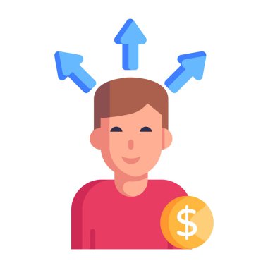 Para çantası vektör illüstrasyon tasarımı ile iş adamı