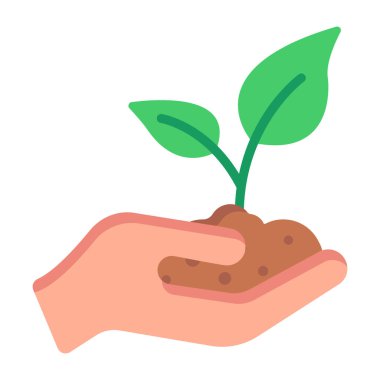 el ağ simgesinde bitki basit illüstrasyon