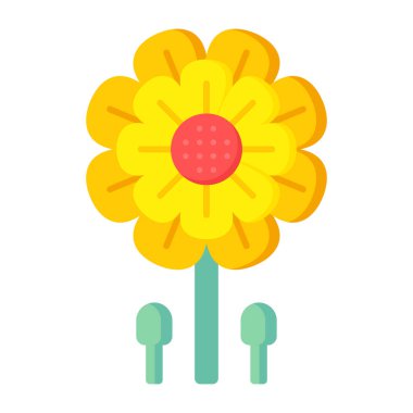 Beyaz arkaplanda çiçek simgesi. Vektör illüstrasyonu 