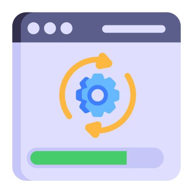 Web sitesi ayarları dişli simgesi. Web simgesi basit illüstrasyon