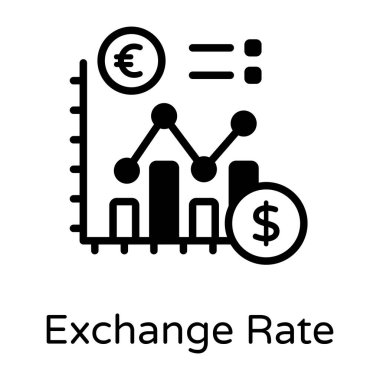 finansal grafik düz vektör simgesi