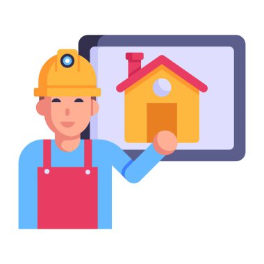 Ev avatarı karakter vektör illüstrasyon tasarımlı adam