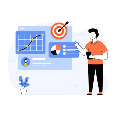 Analizler. Web simgesi basit illüstrasyon 