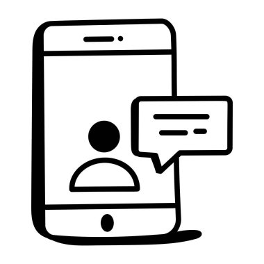 Konuşma kabarcığı vektör illüstrasyon tasarımlı akıllı telefon