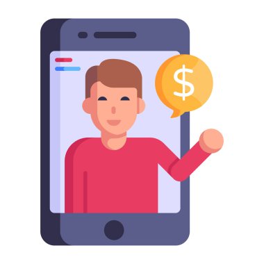 Kabarcık vektör illüstrasyon grafik tasarımlı cep telefonlu akıllı telefon