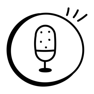 Mikrofon. Web simgesi basit tasarım