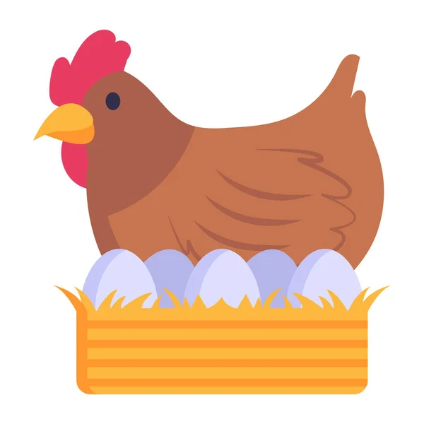 Hen Eggs Farm Vector Illustration Design — Stock Vector