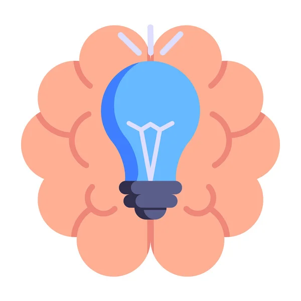 Cerveau Avec Conception Illustration Vectorielle Ampoule — Image vectorielle