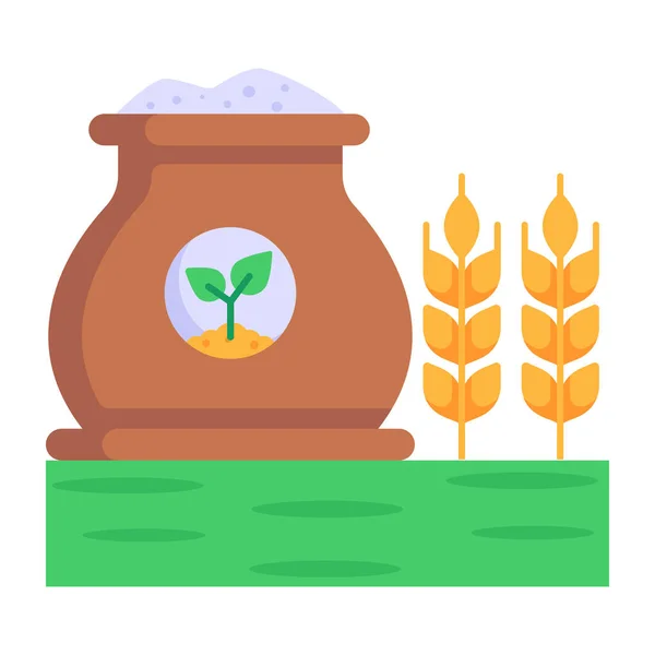 Vector Illustration Wheat Flour Jar — Stock Vector