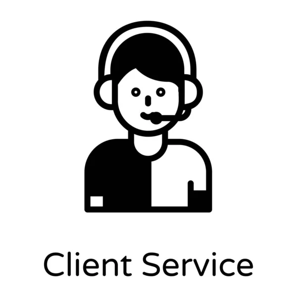Customer Support Service Line Icon — Stock Vector