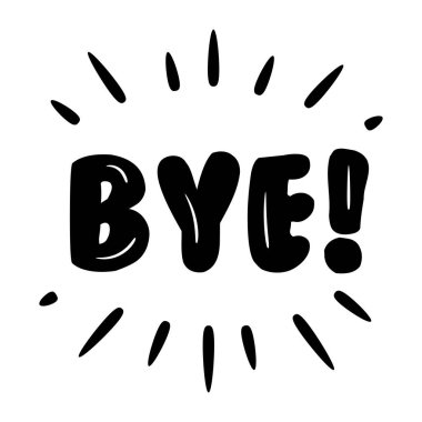 Elle çizilmiş veda karalama harfleri. vektör illüstrasyonu.