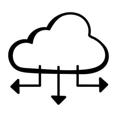 Bulut hesaplama. Ağ simgesi. vektör illüstrasyonu