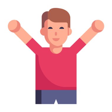 Mutlu çocuk simgesi, vektör çizimi tasarımı