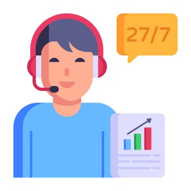 müşteri servis operatörü ile kulaklık  