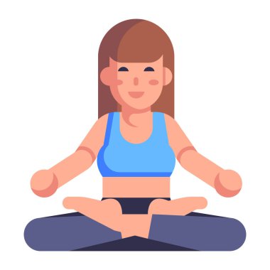 Yoga yapan kadın vektör çizimi yapıyor