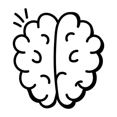beyin ikonu vektör illüstrasyonu