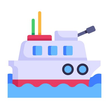 Savaş gemisi karikatürü, vektör çizimi