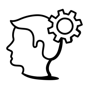 Vites vektör illüstrasyon tasarımlı insan kafası