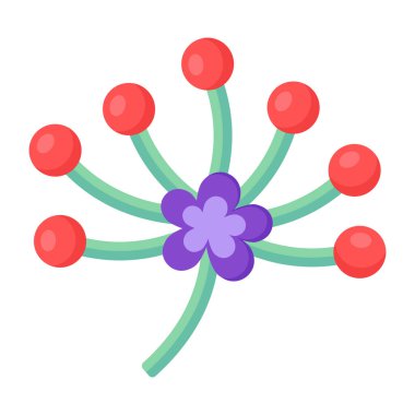 Çiçek ikonu. Web tasarımı için çiçek vektör çizimi karikatürü