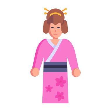 Geleneksel kostüm tasarımı çizimi olan kadın