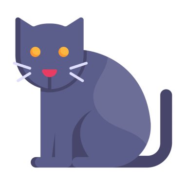 Kedi. Web simgesi basit illüstrasyon