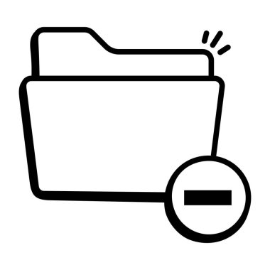 klasör simgesi vektörü. İnce çizgi işareti. izole edilmiş sınır sembolü çizimi 