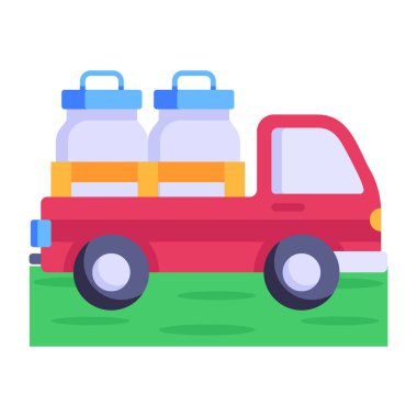 Süt illüstrasyon tasarımı konteynırları ile kamyon