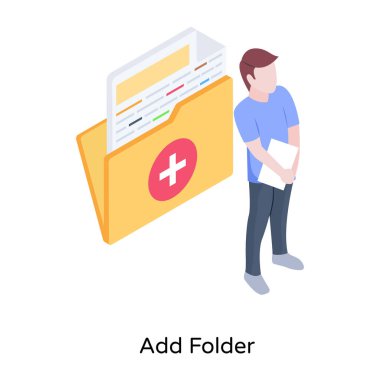 Klasör düz vektör simgesi ekleme.
