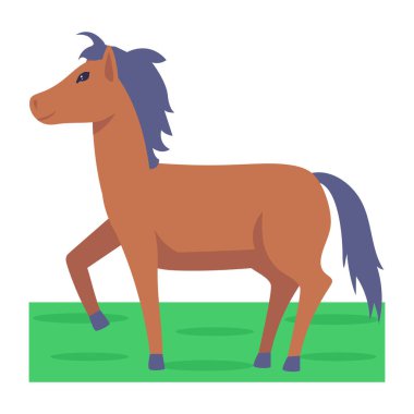 At ikonu. Eşek vektör illüstrasyonunun çizgi filmi beyaz arkaplanda izole edildi