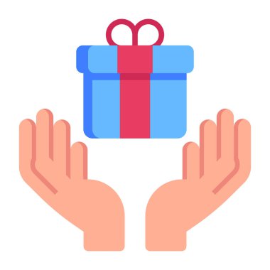 Kurdele yay vektör illüstrasyonlu hediye kutusu