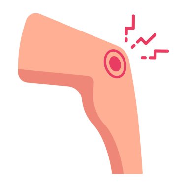 Bacak yaralanması çizgi filmi, vektör illüstrasyonu