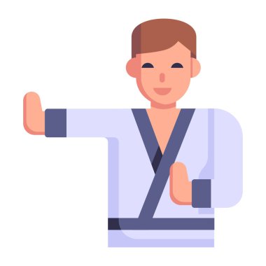 Japon Monk karikatürü, vektör illüstrasyonu