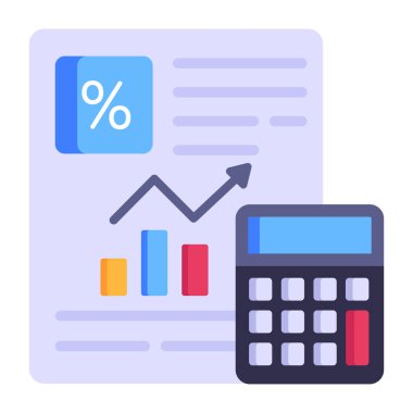 finansal rapor düz vektör simgesi