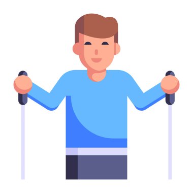 Bastonlu genç adam vektör çizimi tasarımı