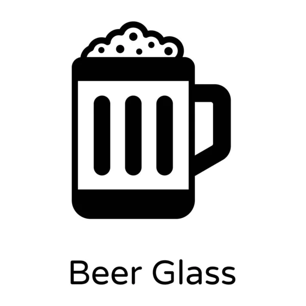 Icône Tasse Bière Dans Fond Isolé Style Branché — Image vectorielle